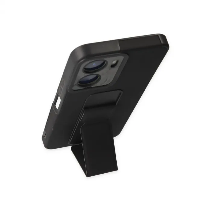 Vivo Y16 Kılıf Mega Standlı Silikon - Siyah