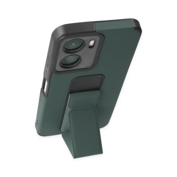 Vivo Y16 Kılıf Mega Standlı Silikon - Yeşil