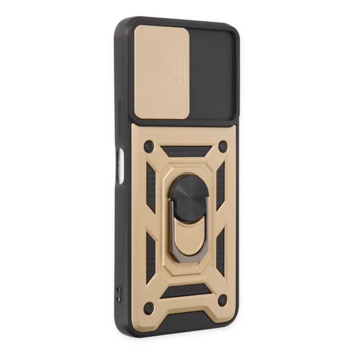 Vivo Y16 Kılıf Pars Lens Yüzüklü Silikon - Gold