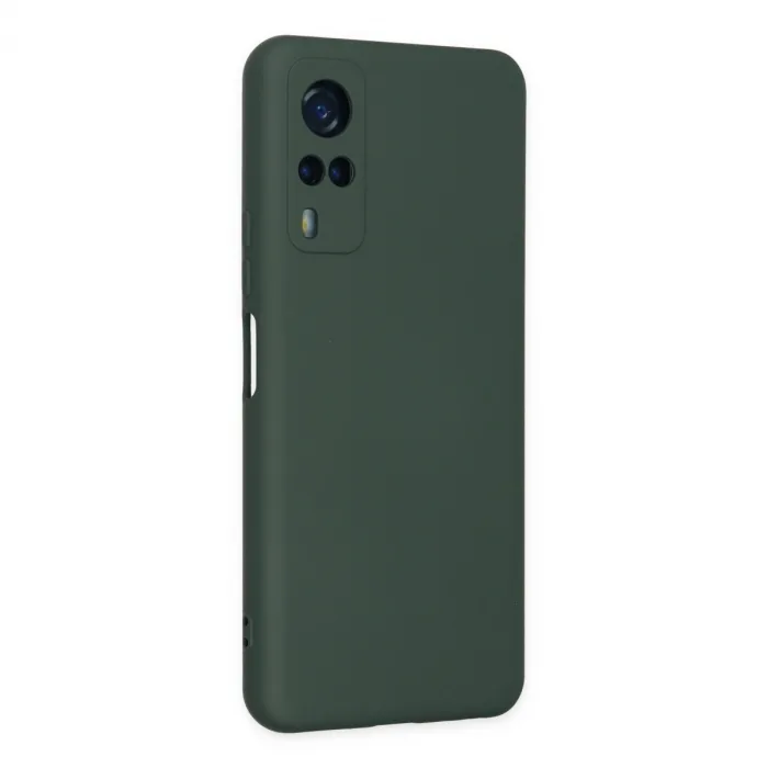 Vivo Y53s Kılıf Nano İçi Kadife Silikon - Koyu Yeşil
