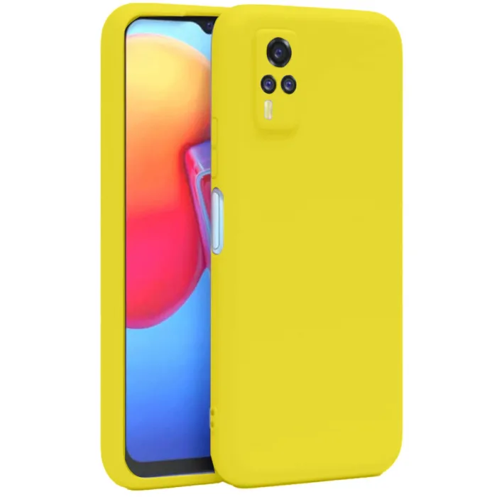 Vivo Y53s Kılıf Nano İçi Kadife Silikon - Sarı