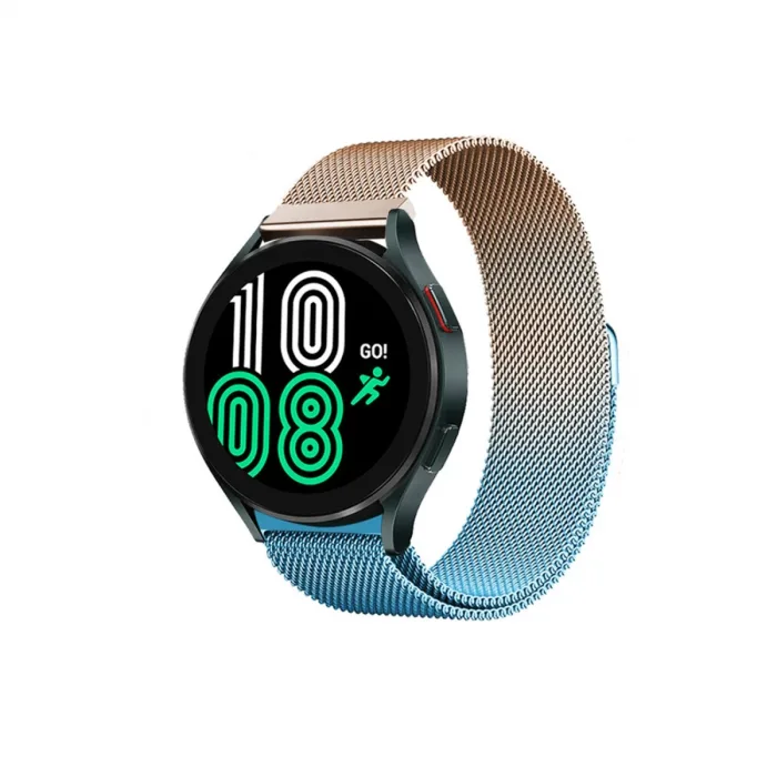 Watch 22mm Metal Mıknatıslı Kordon - Metalik Gold-mavi