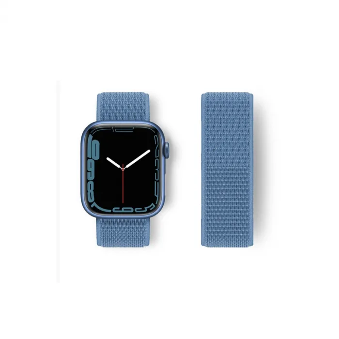 Watch 42mm Hasırlı Cırtcırtlı Kordon - Mavi