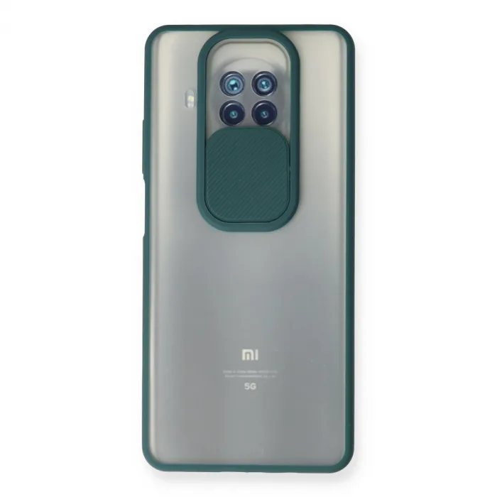 Xiaomi Mi 10t Lite Kılıf Palm Buzlu Kamera Sürgülü Silikon - Yeşil