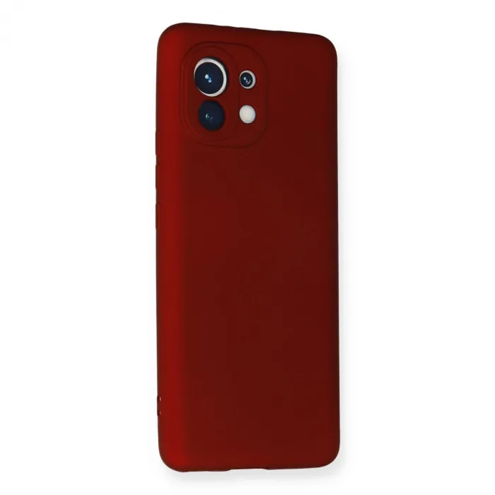 Xiaomi Mi 11 Kılıf First Silikon - Bordo