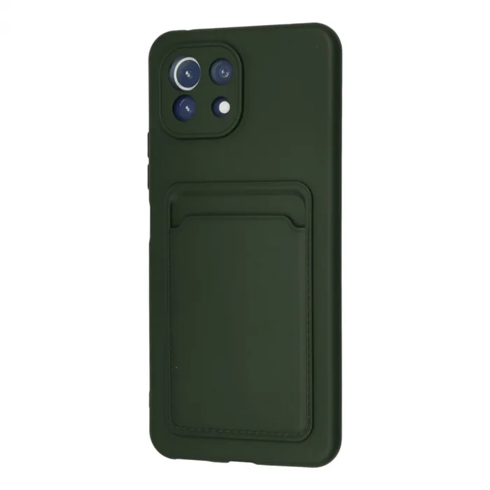 Xiaomi Mi 11 Kılıf Kelvin Kartvizitli Silikon - Koyu Yeşil