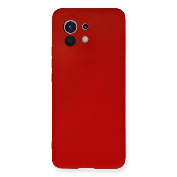 Xiaomi Mi 11 Kılıf Nano İçi Kadife Silikon - Kırmızı