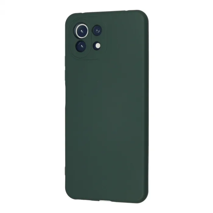 Xiaomi Mi 11 Lite Kılıf Nano İçi Kadife Silikon - Koyu Yeşil