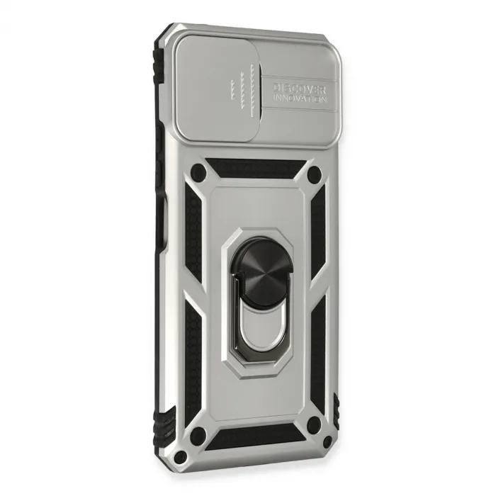 Xiaomi Mi 11 Lite Kılıf Pars Lens Yüzüklü Silikon - Gümüş