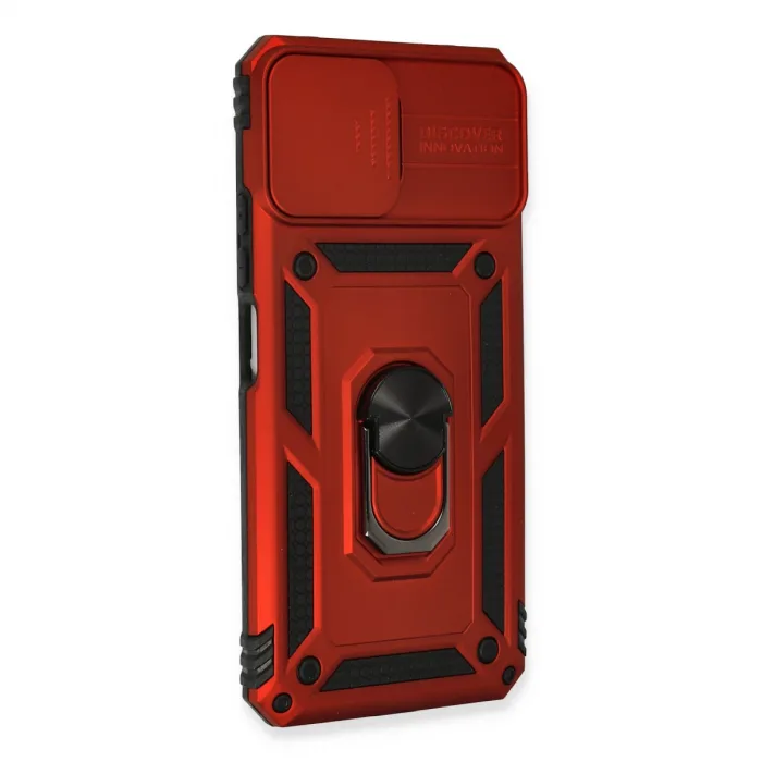 Xiaomi Mi 11 Lite Kılıf Pars Lens Yüzüklü Silikon - Kırmızı