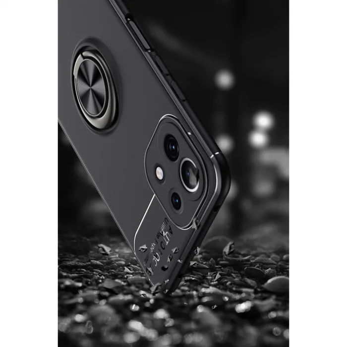 Xiaomi Mi 11 Lite Kılıf Range Yüzüklü Silikon - Siyah