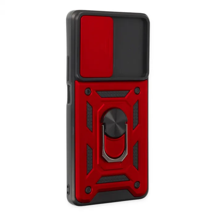 Xiaomi Mi 11t Pro Kılıf Pars Lens Yüzüklü Silikon - Kırmızı