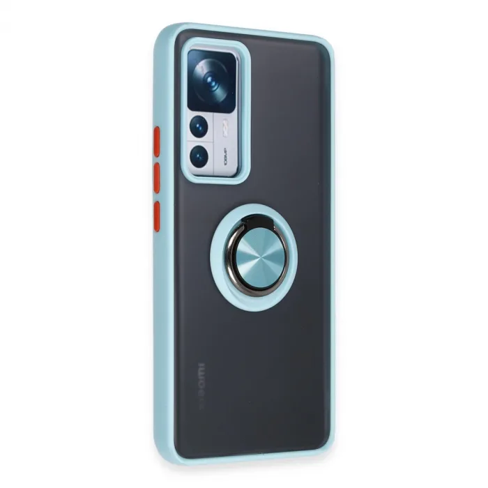 Xiaomi Mi 12t Pro Kılıf Montreal Yüzüklü Silikon Kapak - Buz Mavi