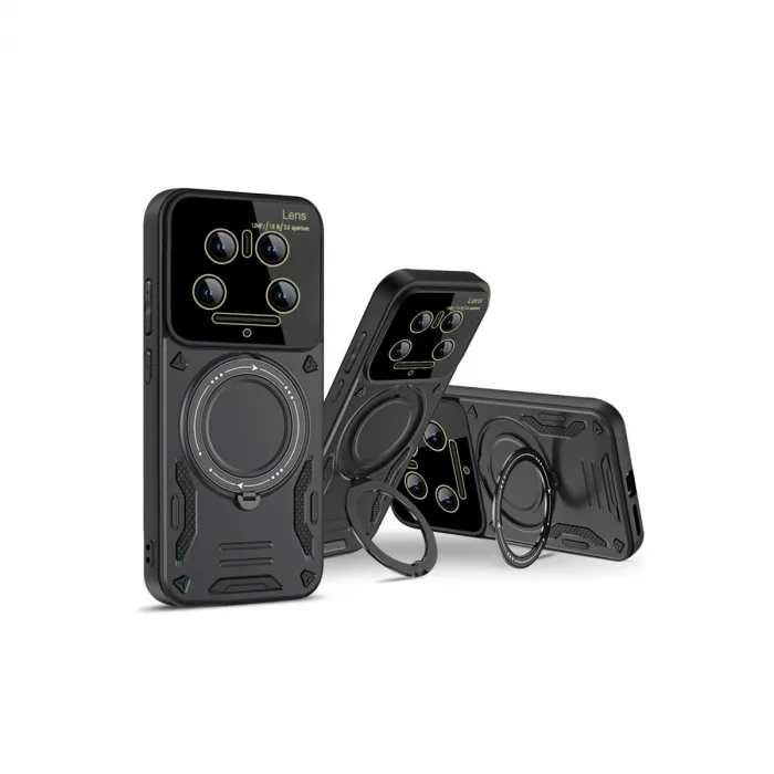 Xiaomi Mi 14 Ultra Kılıf Joy Lens Standlı Kapak - Mor