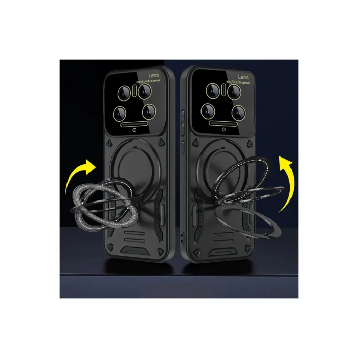 Xiaomi Mi 14 Ultra Kılıf Joy Lens Standlı Kapak - Mor