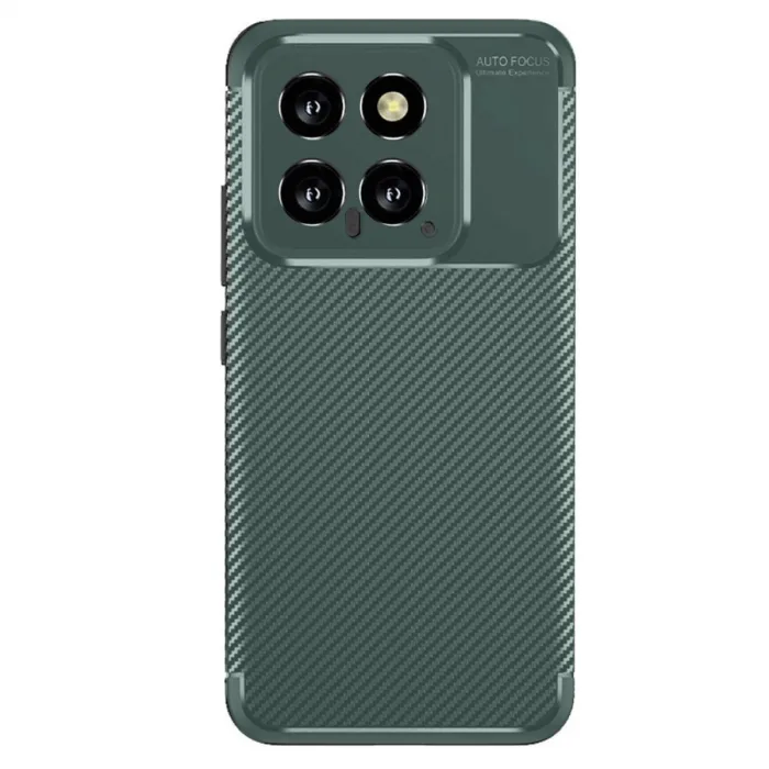Xiaomi Mi 14t Kılıf Auto Focus Karbon Kapak - Koyu Yeşil