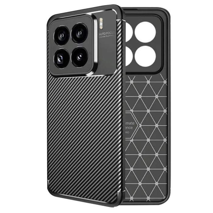 Xiaomi Mi 15 Pro Kılıf Auto Focus Karbon Kapak - Siyah