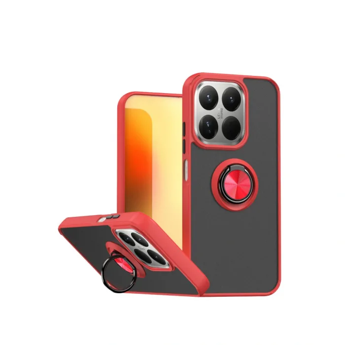 Xiaomi Mi 15t Montreal Yüzüklü Silikon Kapak - Kırmızı