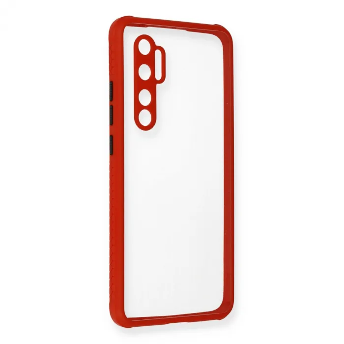 Xiaomi Mi Note 10 Lite Kılıf Miami Şeffaf Silikon - Kırmızı
