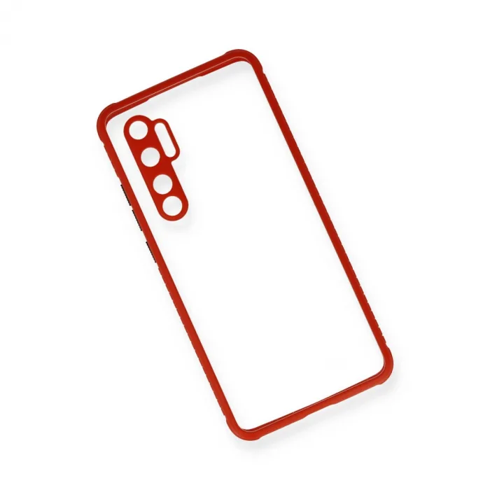 Xiaomi Mi Note 10 Lite Kılıf Miami Şeffaf Silikon - Kırmızı
