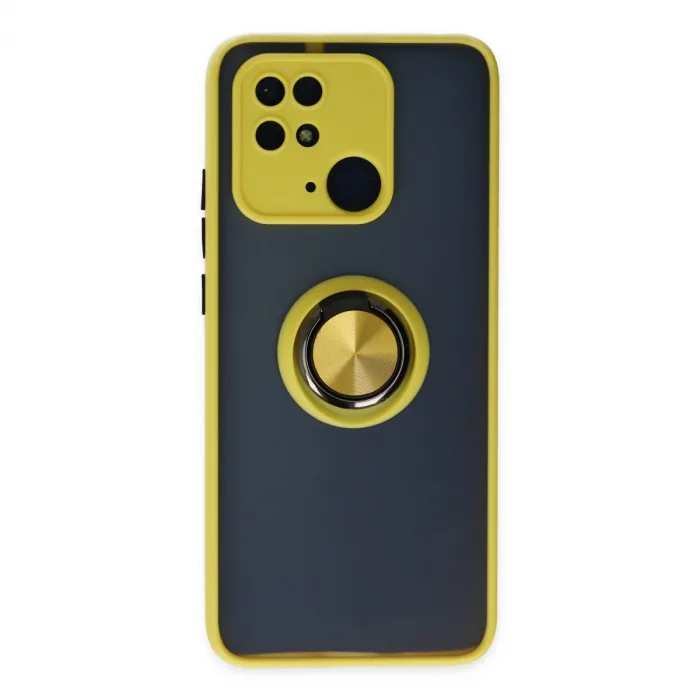 Xiaomi Poco C40 Kılıf Montreal Yüzüklü Silikon Kapak - Sarı