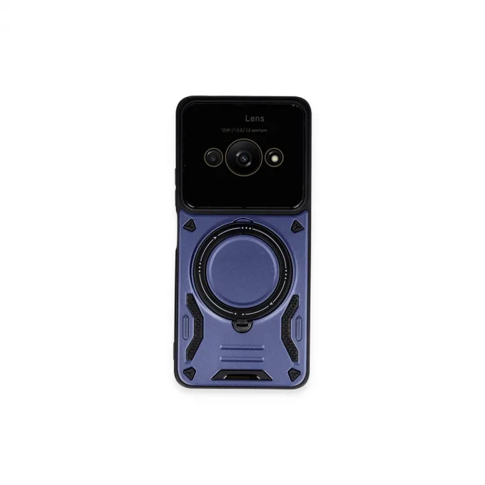Xiaomi Poco C61 Kılıf Joy Lens Standlı Kapak - Lacivert