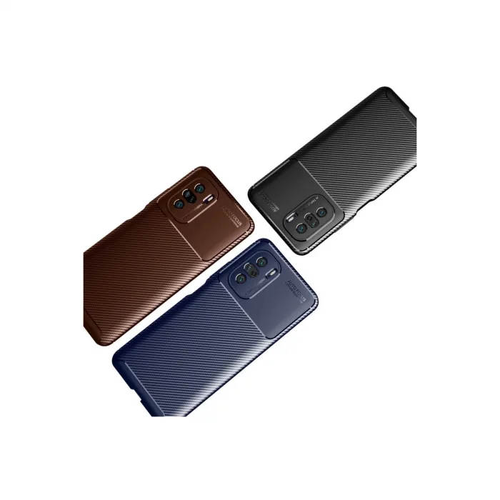 Xiaomi Poco F3 Kılıf Auto Focus Karbon Kapak - Siyah