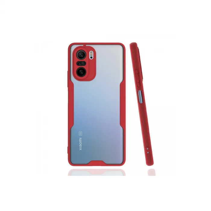 Xiaomi Poco F3 Kılıf Platin Silikon - Kırmızı