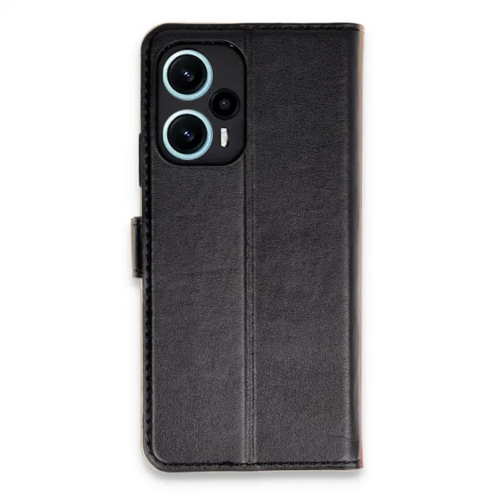 Xiaomi Poco F5 Kılıf Trend S Plus Kapaklı Kılıf - Siyah