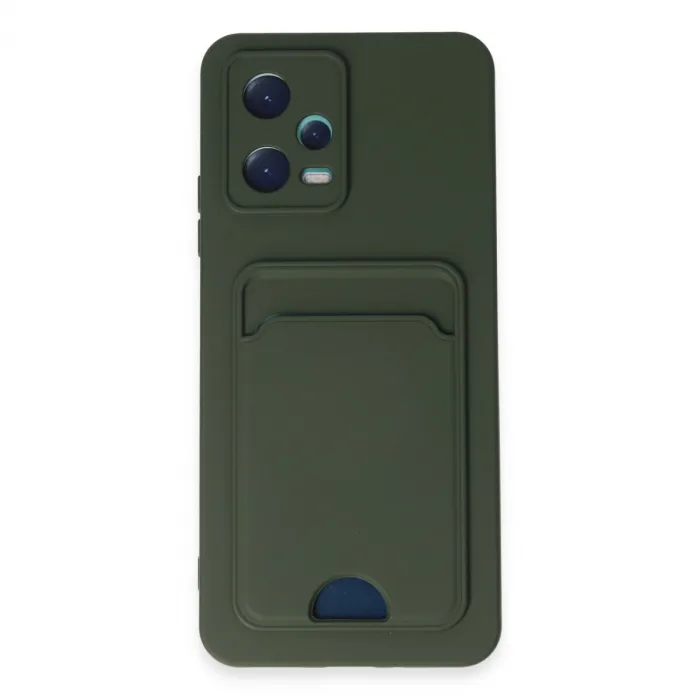 Xiaomi Poco X5 5g Kılıf Kelvin Kartvizitli Silikon - Koyu Yeşil