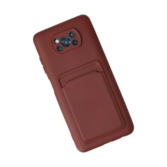 Xiaomi Pocophone X3 Kılıf Kelvin Kartvizitli Silikon - Bordo