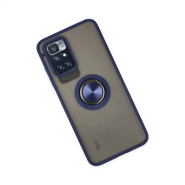 Xiaomi Redmi 10 2022 Kılıf Montreal Yüzüklü Silikon Kapak - Lacivert