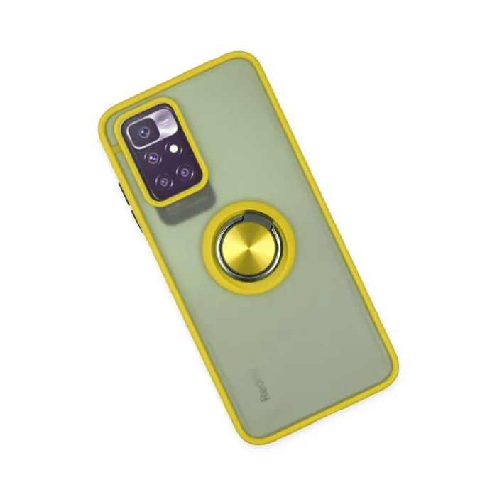 Xiaomi Redmi 10 2022 Kılıf Montreal Yüzüklü Silikon Kapak - Sarı