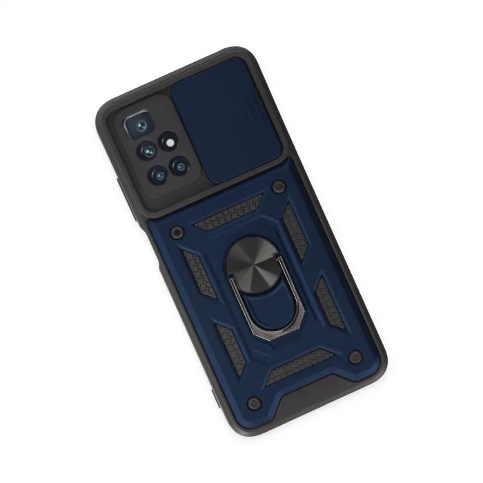 Xiaomi Redmi 10 2022 Kılıf Pars Lens Yüzüklü Silikon - Lacivert