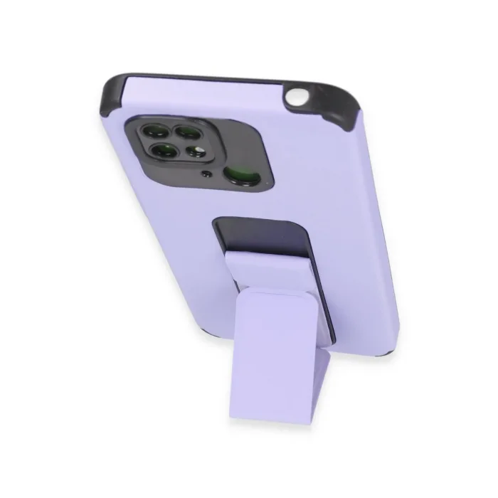 Xiaomi Redmi 10c Kılıf Mega Standlı Silikon - Lila