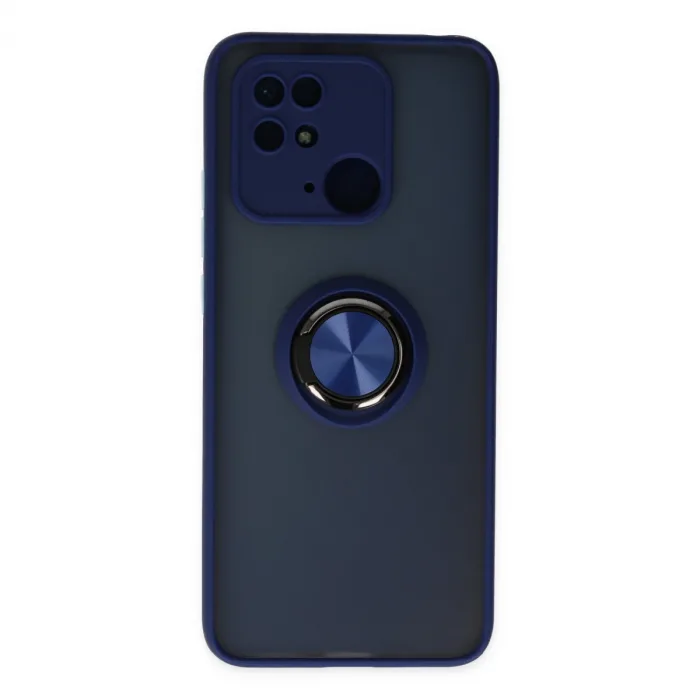Xiaomi Redmi 10c Kılıf Montreal Yüzüklü Silikon Kapak - Lacivert