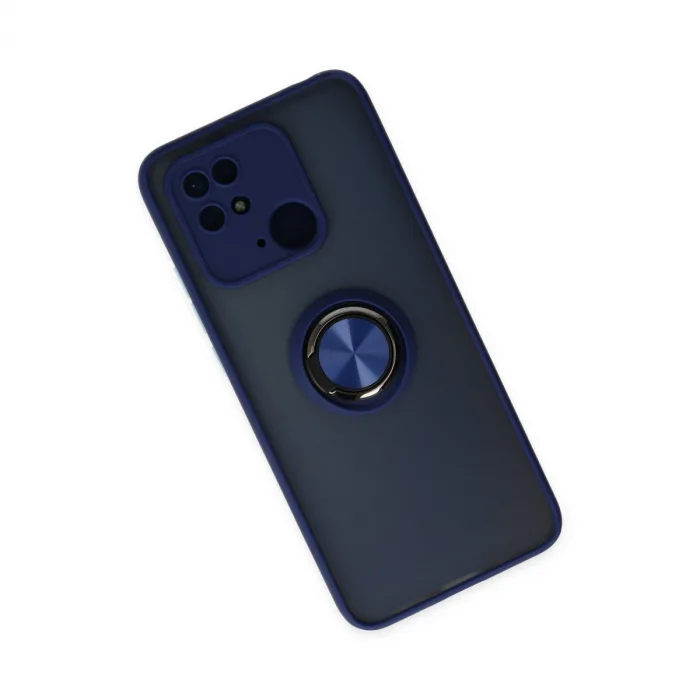 Xiaomi Redmi 10c Kılıf Montreal Yüzüklü Silikon Kapak - Lacivert
