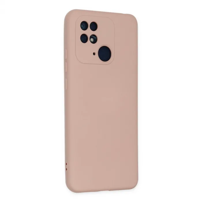 Xiaomi Redmi 10c Kılıf Nano İçi Kadife Silikon - Pudra