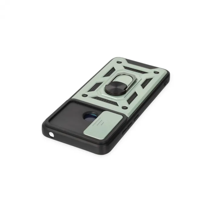 Xiaomi Redmi 10c Kılıf Pars Lens Yüzüklü Silikon - Yeşil