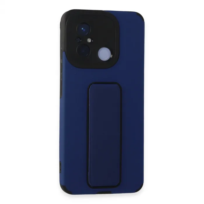 Xiaomi Redmi 12c Kılıf Mega Standlı Silikon - Mavi