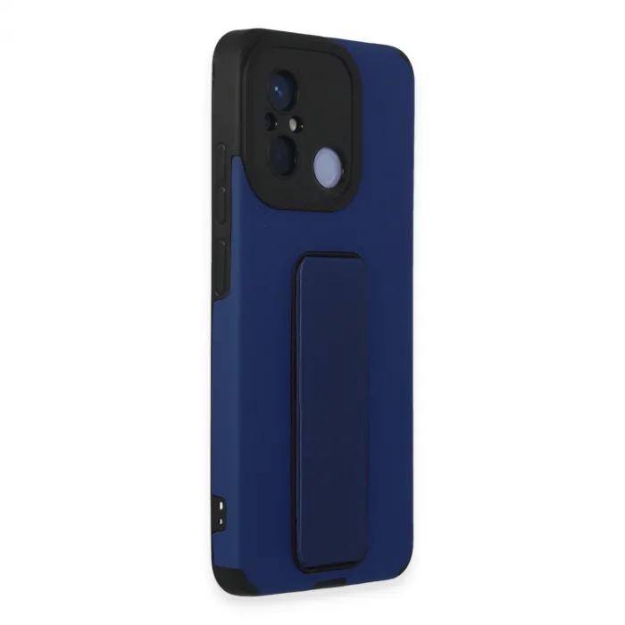 Xiaomi Redmi 12c Kılıf Mega Standlı Silikon - Mavi