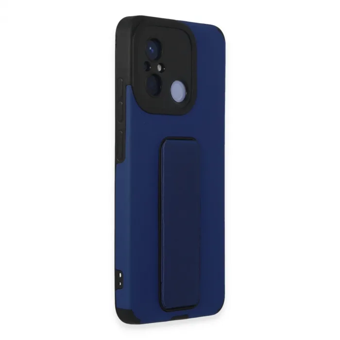 Xiaomi Redmi 12c Kılıf Mega Standlı Silikon - Mavi