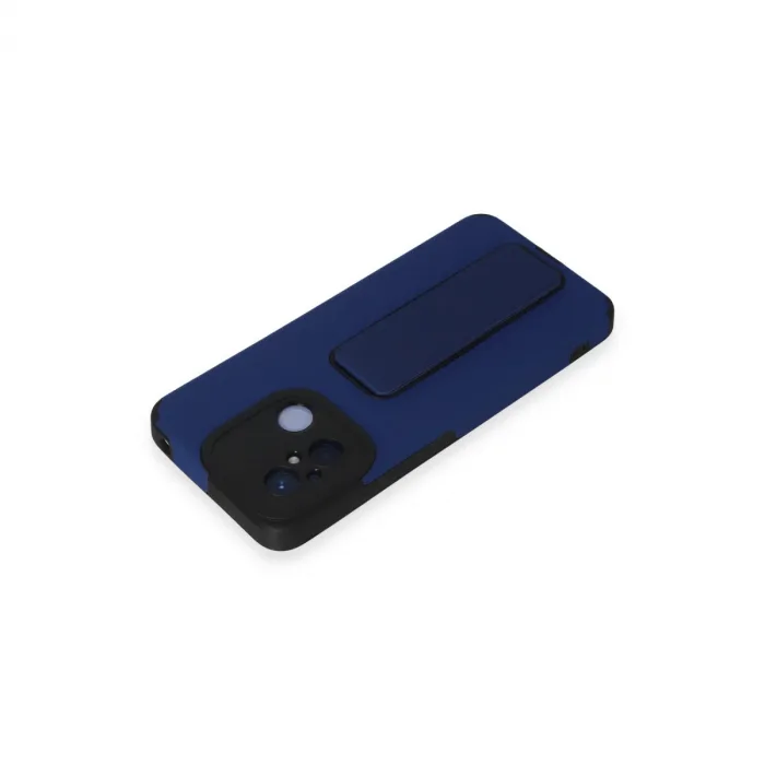 Xiaomi Redmi 12c Kılıf Mega Standlı Silikon - Mavi