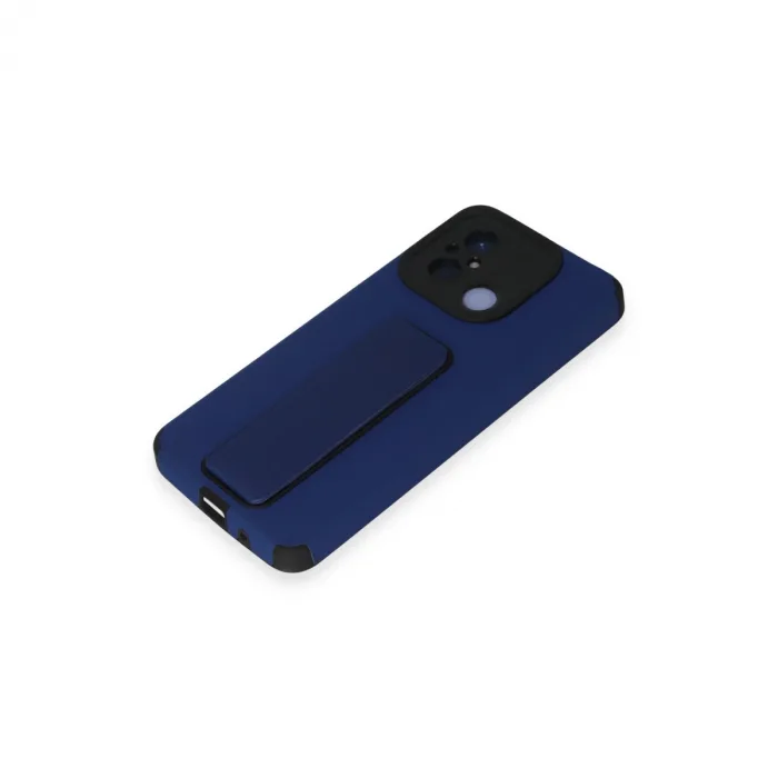 Xiaomi Redmi 12c Kılıf Mega Standlı Silikon - Mavi