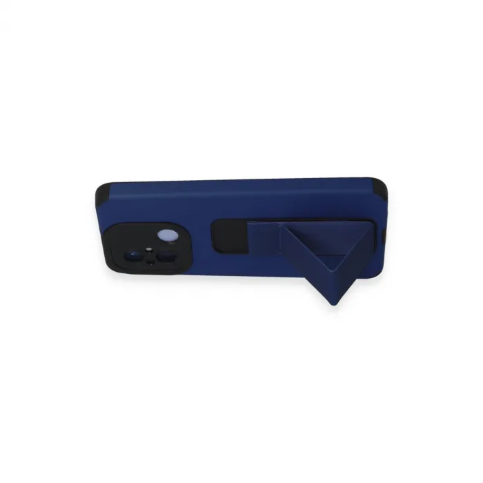 Xiaomi Redmi 12c Kılıf Mega Standlı Silikon - Mavi