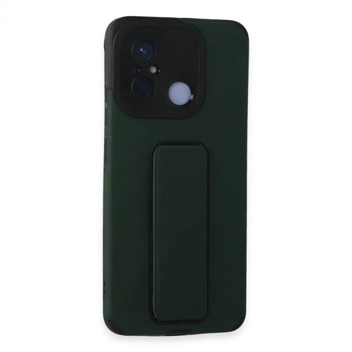 Xiaomi Redmi 12c Kılıf Mega Standlı Silikon - Yeşil