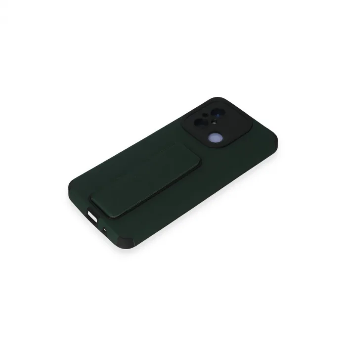 Xiaomi Redmi 12c Kılıf Mega Standlı Silikon - Yeşil