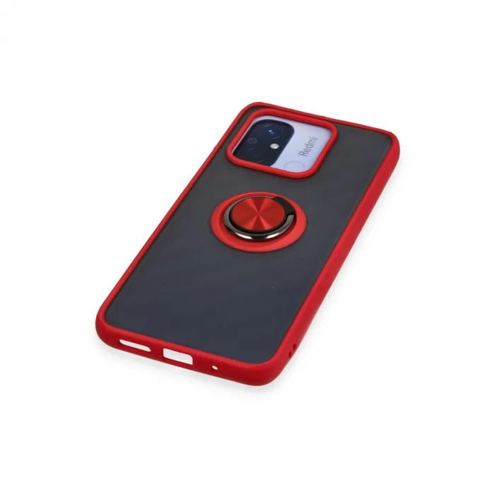 Xiaomi Redmi 12c Kılıf Montreal Yüzüklü Silikon Kapak - Kırmızı