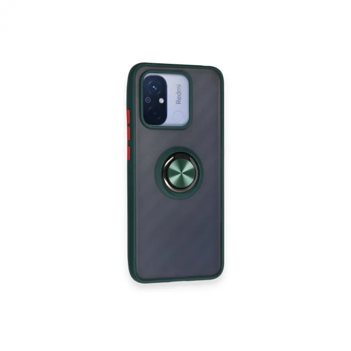 Xiaomi Redmi 12c Kılıf Montreal Yüzüklü Silikon Kapak - Yeşil