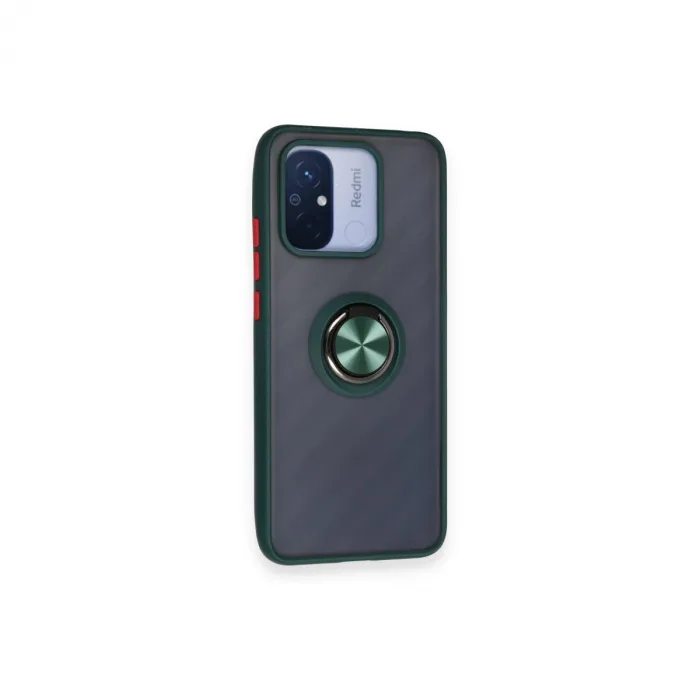 Xiaomi Redmi 12c Kılıf Montreal Yüzüklü Silikon Kapak - Yeşil